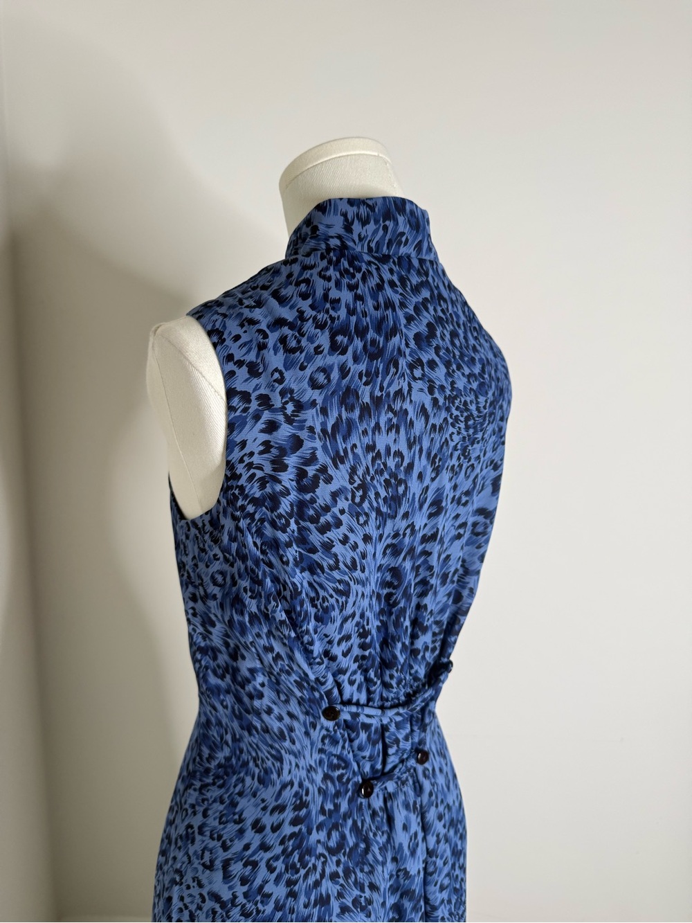 Coldwater Creek Blue Leopard Print Sleeveless Maxi Dress - Picture 14 of 16